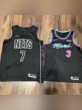Bundle Nike Black Miami Heat & Nets Basketball Jerseys